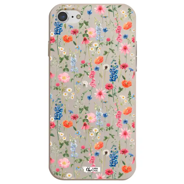 Green Blue Red Flowers Apple iPhone 8 Silicone Stone Case