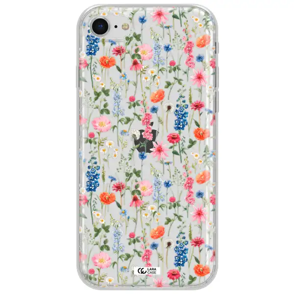 Green Blue Red Flowers Apple Iphone Se 2020 Clear Tpu Case
