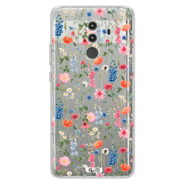 Green Blue Red Flowers Huawei Mate 10 Clear TPU Case