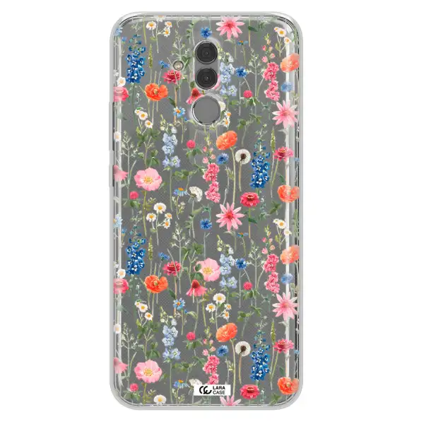 Green Blue Red Flowers Huawei Mate 20 Lite Clear TPU Case