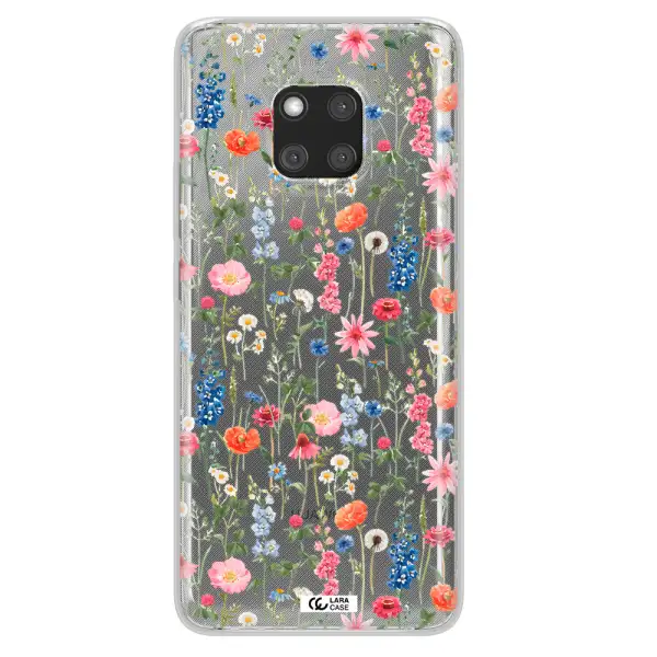 Green Blue Red Flowers Huawei Mate 20 Pro Clear TPU Case