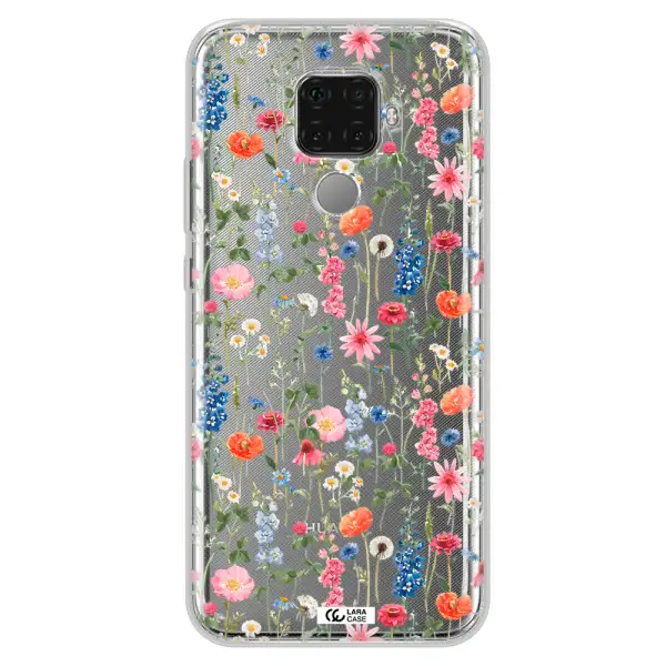 Green Blue Red Flowers Huawei Mate 30 Lite Clear TPU Case