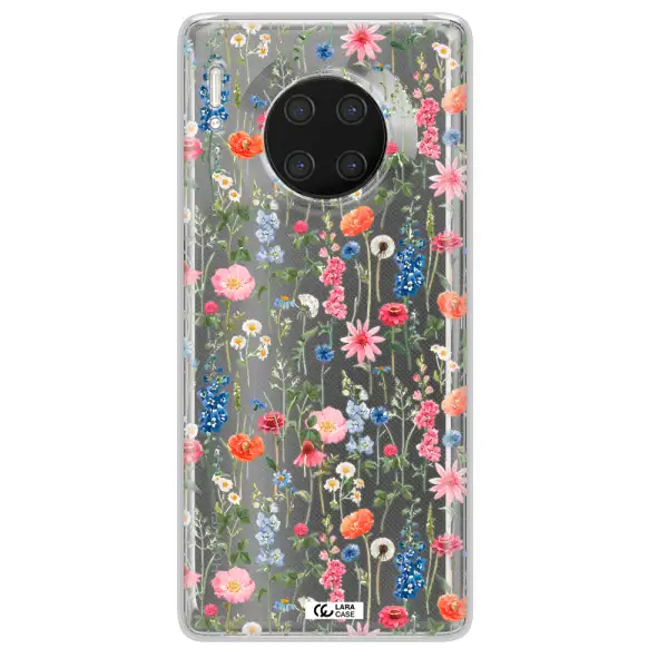 Green Blue Red Flowers Huawei Mate 30 Pro Clear TPU Case