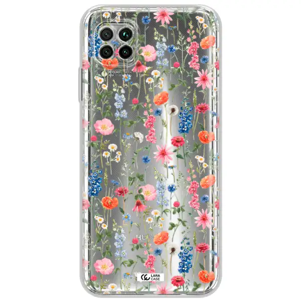 Green Blue Red Flowers Huawei Nova 7I Clear Tpu Case