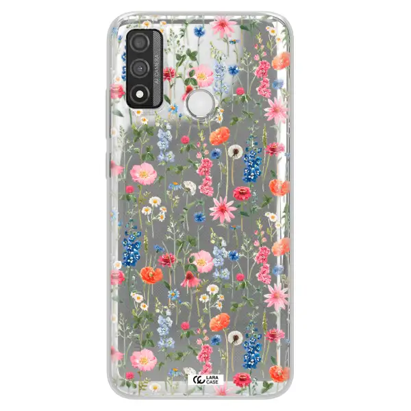 Green Blue Red Flowers Huawei P Smart 2020 Clear TPU Case