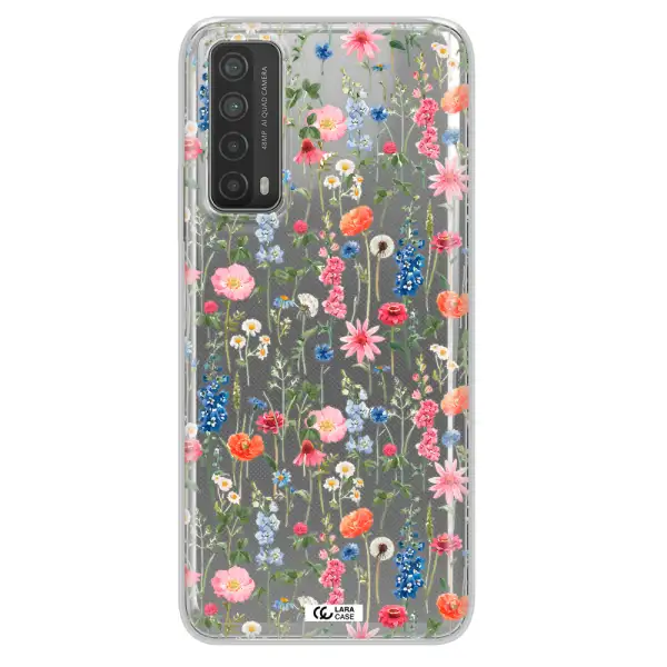Green Blue Red Flowers Huawei P Smart 2021 Clear TPU Case