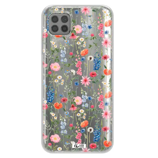 Green Blue Red Flowers Huawei P40 Lite Clear TPU Case