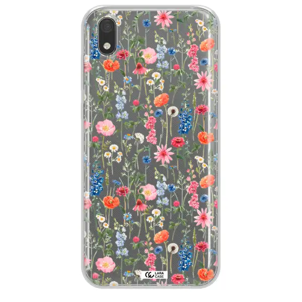 Green Blue Red Flowers Huawei Y5 2019 Clear TPU Case