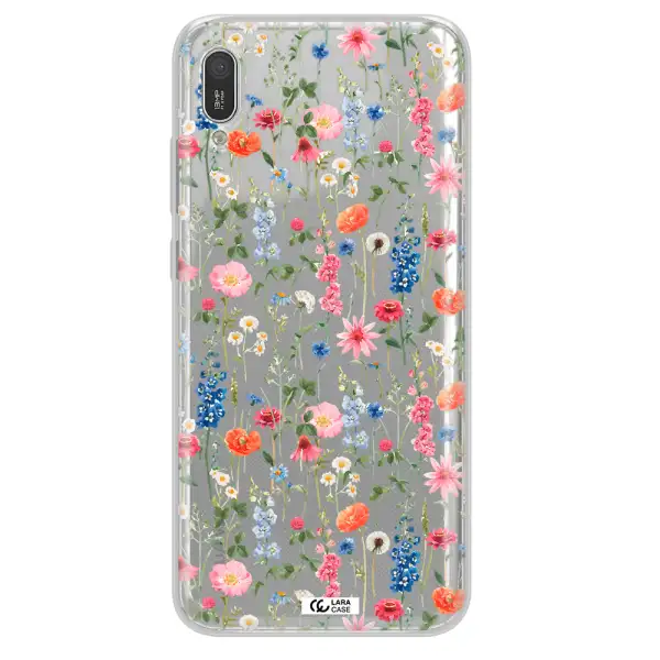 Green Blue Red Flowers Huawei Y6 Pro 2019 Clear TPU Case