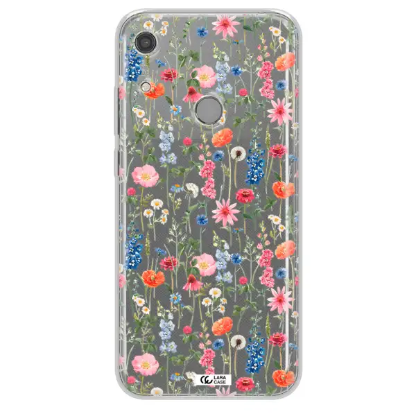 Green Blue Red Flowers Huawei Y6S Clear TPU Case