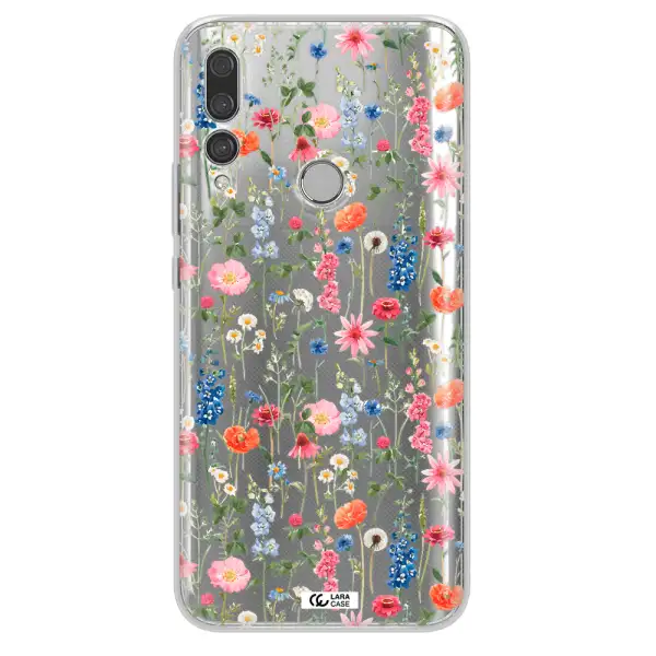 Green Blue Red Flowers Huawei Y9 Prime 2019 Clear TPU Case