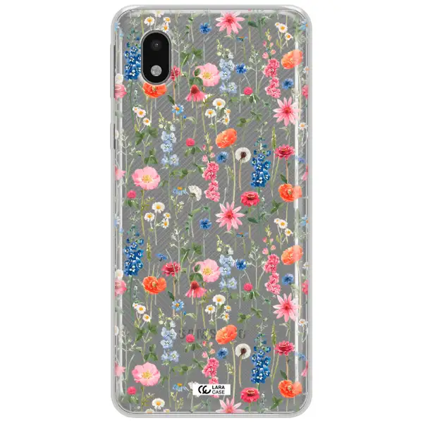 Green Blue Red Flowers Samsung A01 Core Clear Tpu Case