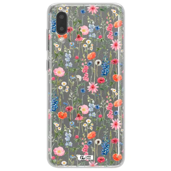Green Blue Red Flowers Samsung A02 Clear TPU Case