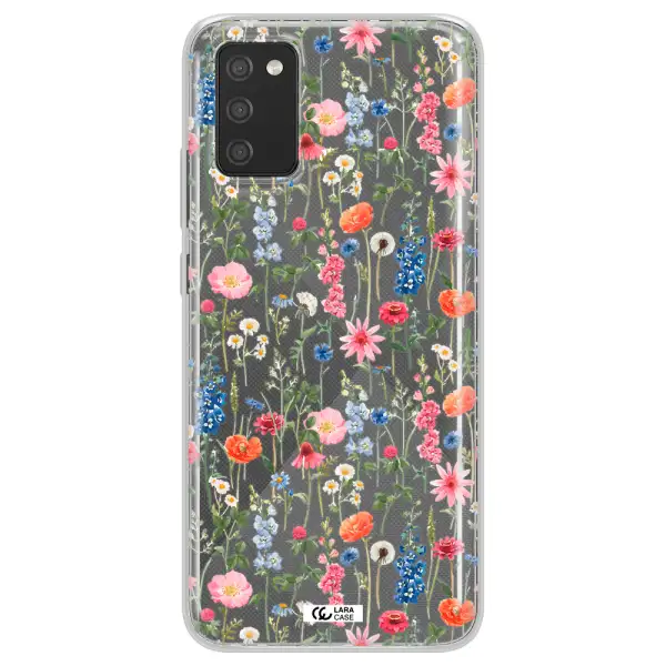 Green Blue Red Flowers Samsung A02S Clear TPU Case