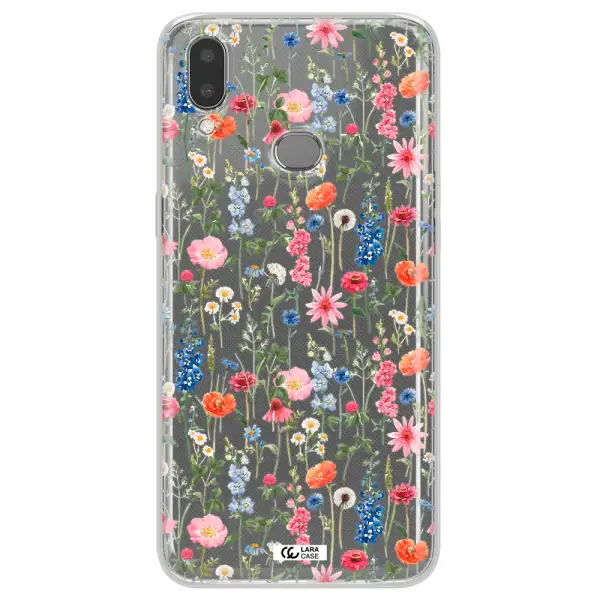 Green Blue Red Flowers Samsung A10S Clear TPU Case