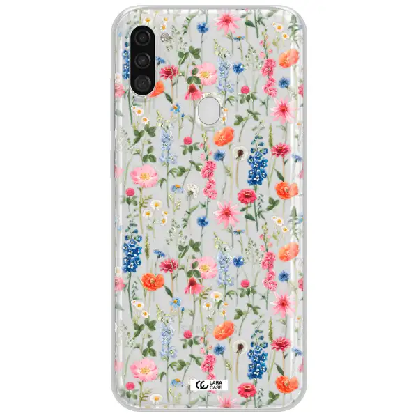 Green Blue Red Flowers Samsung A11 Clear TPU Case