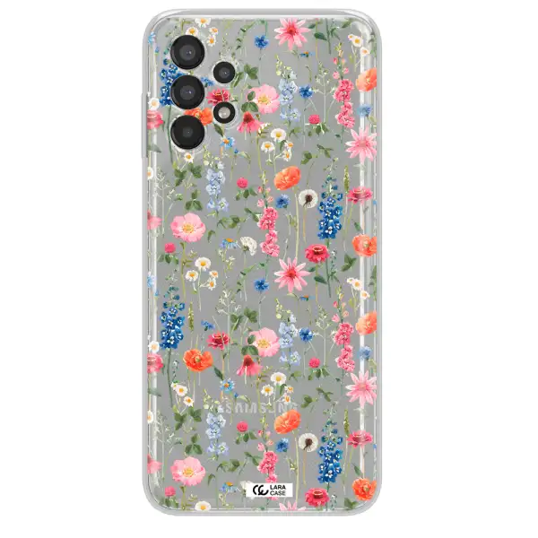Green Blue Red Flowers Samsung A13 Clear TPU Case