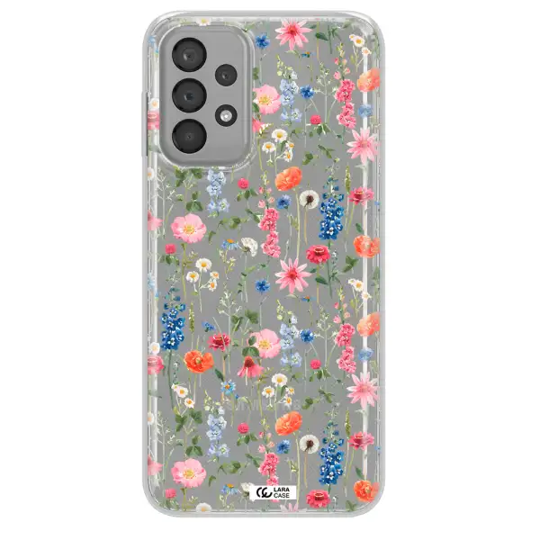 Green Blue Red Flowers Samsung A23 Clear TPU Case