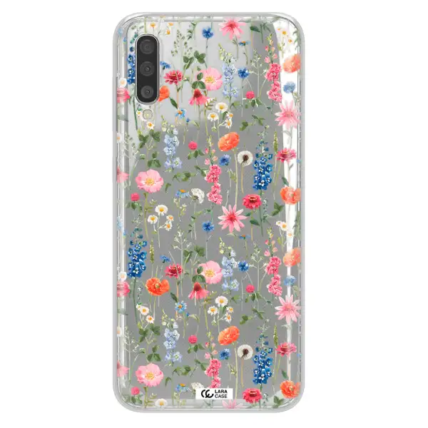 Green Blue Red Flowers Samsung A50S Clear Tpu Case