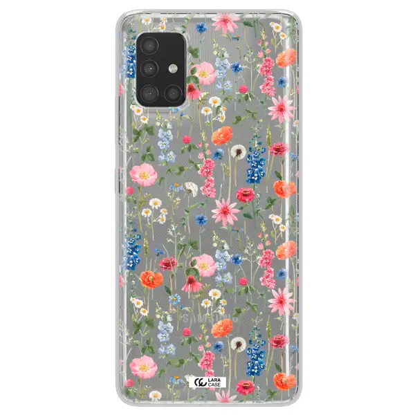 Green Blue Red Flowers Samsung A51 Clear TPU Case