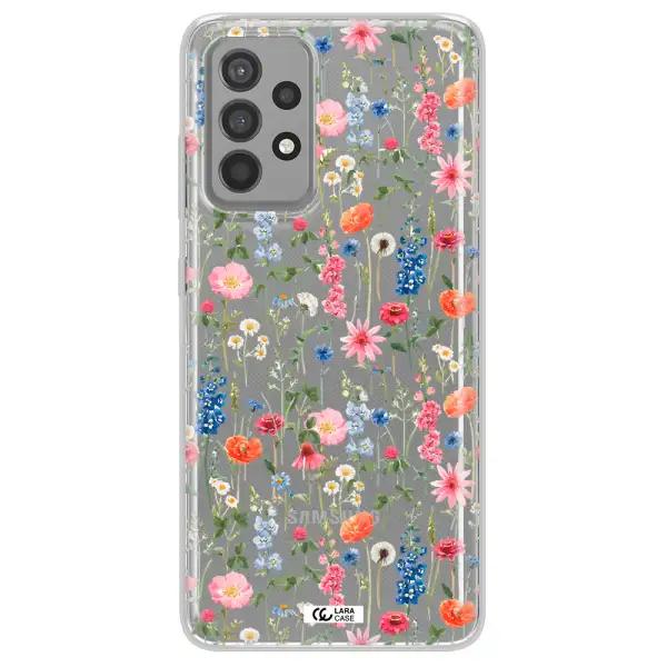 Green Blue Red Flowers Samsung A52 Clear TPU Case