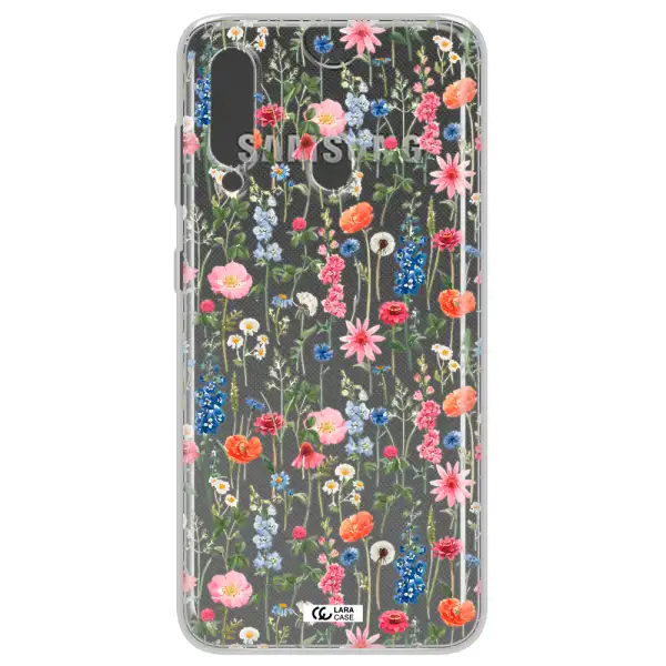 Green Blue Red Flowers Samsung A60 Clear TPU Case