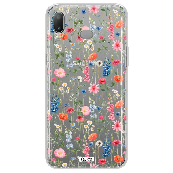 Green Blue Red Flowers Samsung A6S Clear TPU Case