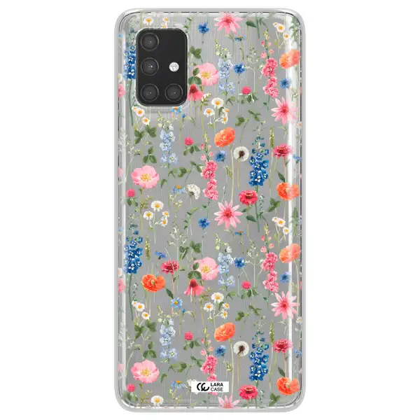 Green Blue Red Flowers Samsung A71 Clear TPU Case