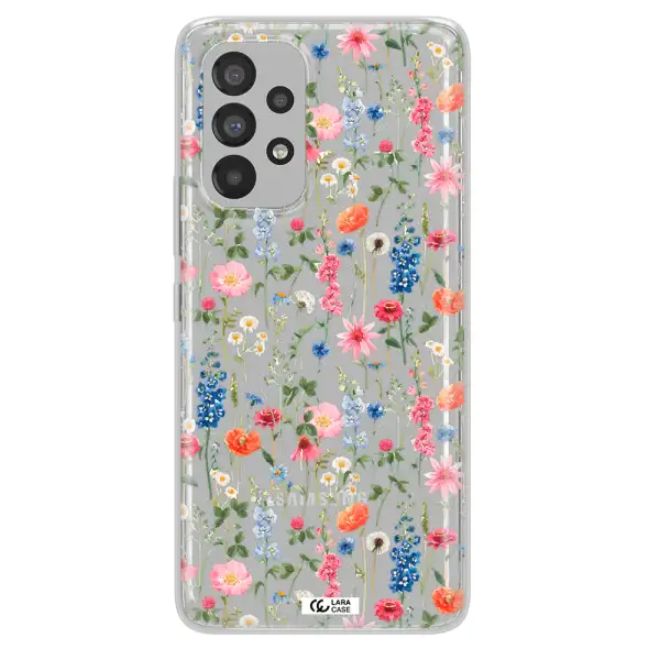 Green Blue Red Flowers Samsung A73 Clear TPU Case