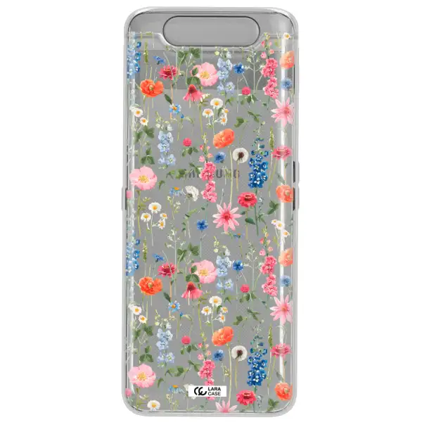 Green Blue Red Flowers Samsung A80 Clear TPU Case