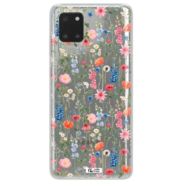 Green Blue Red Flowers Samsung A81 Clear TPU Case