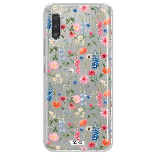Green Blue Red Flowers Samsung A90 Clear TPU Case