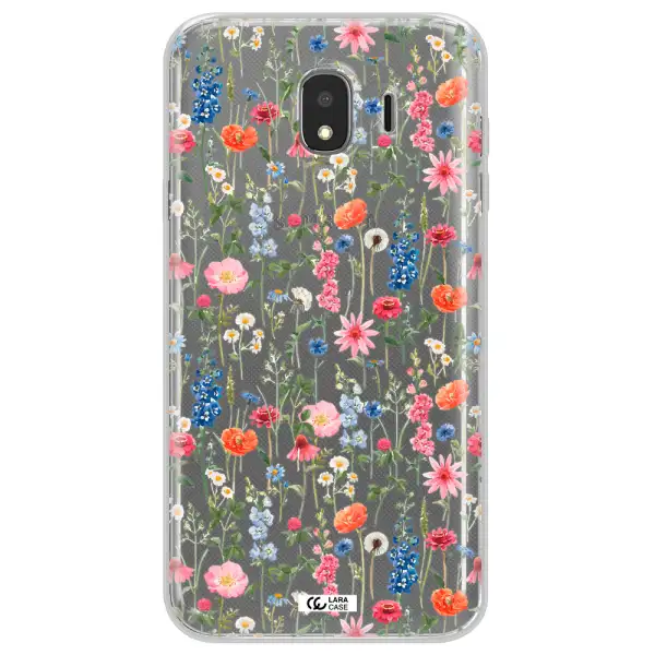 Green Blue Red Flowers Samsung J4 Clear TPU Case