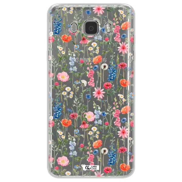 Green Blue Red Flowers Samsung J7 2016 Clear TPU Case