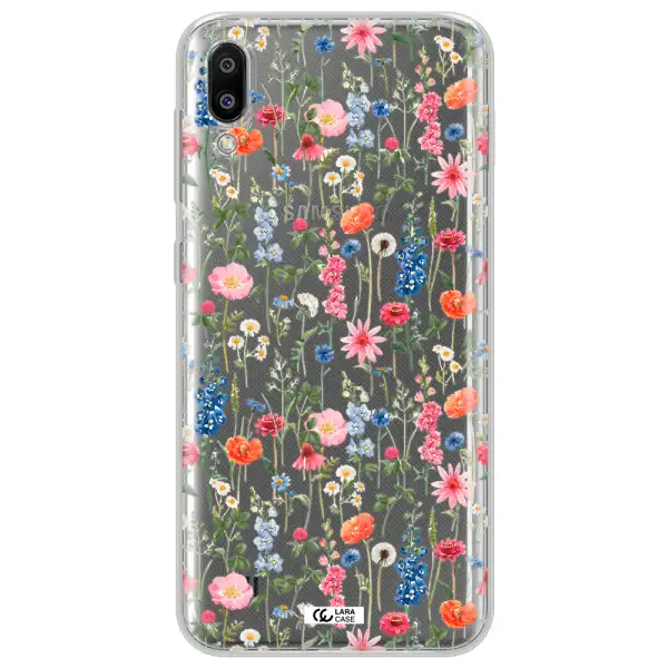 Green Blue Red Flowers Samsung M10 Clear TPU Case