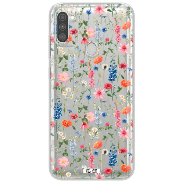 Green Blue Red Flowers Samsung M11 Clear TPU Case