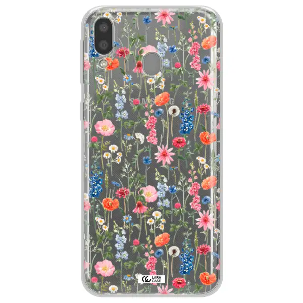 Green Blue Red Flowers Samsung M20 Clear TPU Case