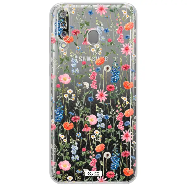 Green Blue Red Flowers Samsung M30 Clear TPU Case