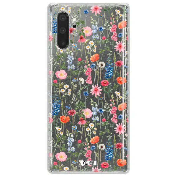 Green Blue Red Flowers Samsung Note 10 Plus Clear TPU Case