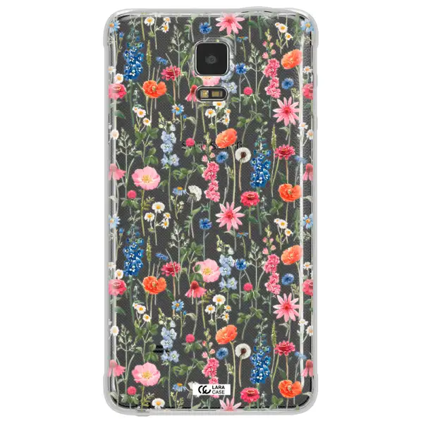 Green Blue Red Flowers Samsung Note 4 Clear TPU Case