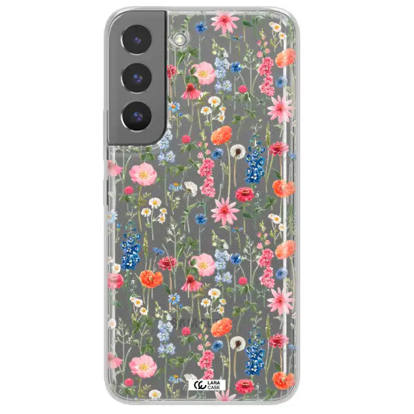Green Blue Red Flowers Samsung S 22 Clear TPU Case