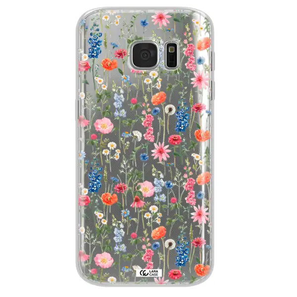 Green Blue Red Flowers Samsung S 7 Clear TPU Case
