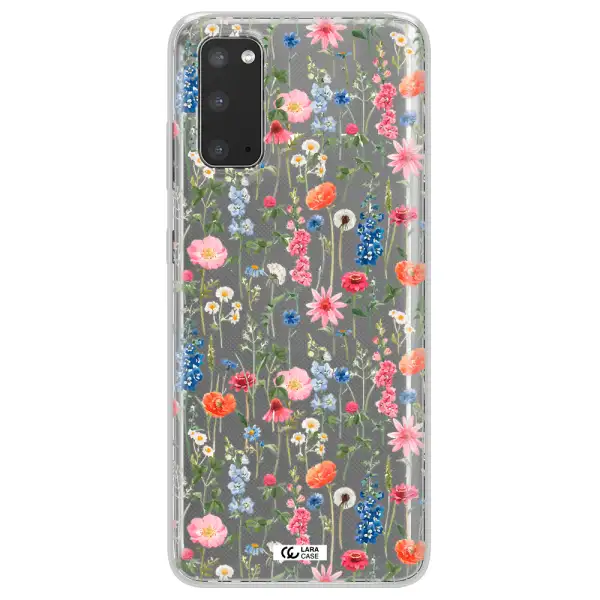 Green Blue Red Flowers Samsung S20 Clear TPU Case