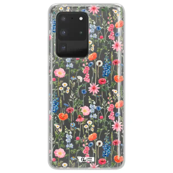 Green Blue Red Flowers Samsung S20 Ultra Clear TPU Case