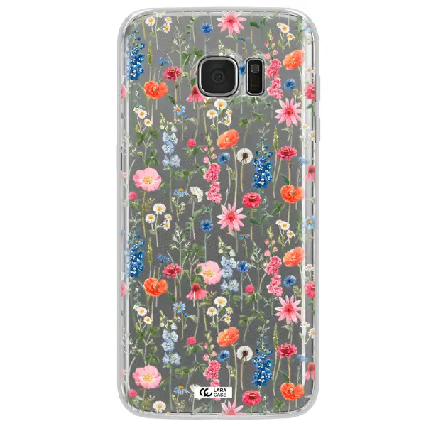 Green Blue Red Flowers Samsung S7 Edge Clear TPU Case