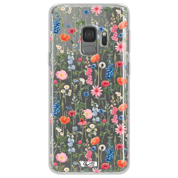 Green Blue Red Flowers Samsung S9 Clear TPU Case