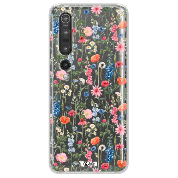 Green Blue Red Flowers Xiaomi Mi 10 Pro Clear TPU Case