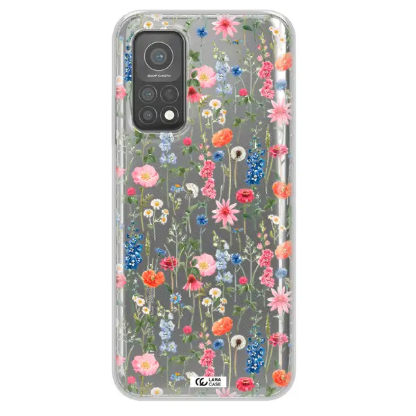 Green Blue Red Flowers Xiaomi Mi 10 T Pro Clear TPU Case