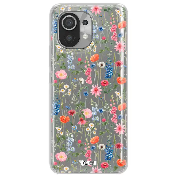Green Blue Red Flowers Xiaomi Mi 11 Clear TPU Case