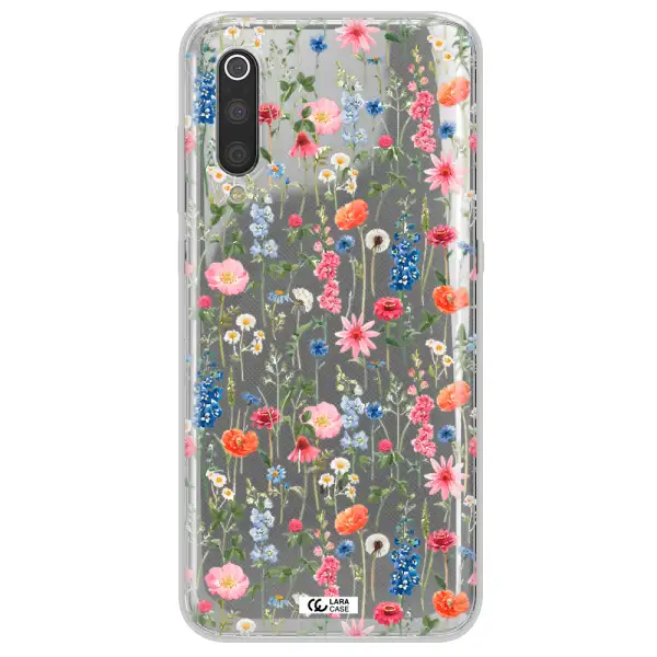 Green Blue Red Flowers Xiaomi Mi 9 Clear TPU Case